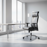 Chaise de bureau ergonomique pivotante en cuir moderne, réglable, de luxe, pour dirigeant, siège d'invité, chaise à roulettes en PU