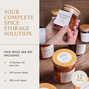 Customizable 16/8 Oz Borosilicate Glass Food <b>Storage</b> <b>Jars</b> with Acacia Wood Lids Back to School Freezer Safe & Heat Resistant - Product Image 2
