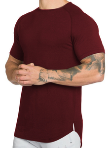 T-shirts pour hommes à col rond avec logo personnalisé, coton et élasthanne, blanc uni, manches courtes, t-shirt de sport pour hommes, été - Product Image 6