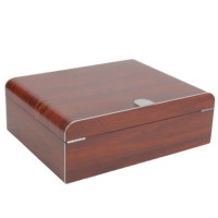 Boîte à montres portable en bois, faite à la main, avec 2 emplacements de rangement et doublure en velours pour hommes et femmes, logo personnalisé