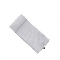 Serviette de golf magnétique carrée en microfibre gaufrée avec logo personnalisé, séchage rapide, douce, écologique, avec crochet magnétique pour usage sportif