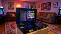Console de Jeu Vidéo Portable Classique 21 Pouces Multi-Jeux WIFI pour la Maison, Borne d'Arcade avec Poussoir de Pièces pour Mille Jeux de Combat