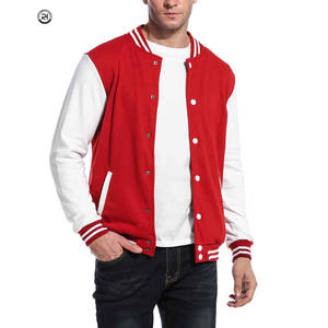 Veste universitaire décontractée brodée sur mesure de qualité supérieure 100% coton Manches en cuir Col montant OEM Vente en gros Hiver - Product Image 1