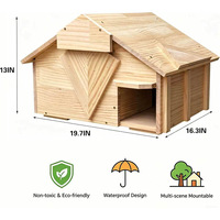 Maison pour hérissons moderne en bois massif avec toit incliné, design à tenons et mortaises, mobilier pour animaux de compagnie pour usage intérieur/extérieur