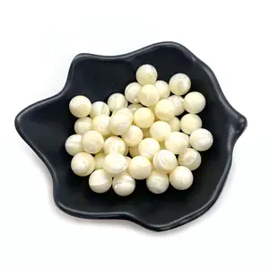 Half Drilled White Trochus Mother Of Pearl Shell Round Bead Ball Charm For DIY Earrings Jewelry Making