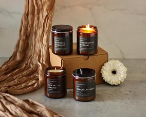 LANJO wholesale amber color jar scented <b>candle</b> accept custom logo and fragrance - Product Image 1