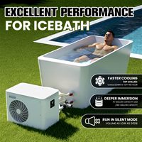 Refroidisseur d'eau intelligent Ambohr 1Hp certifié CE pour bain de glace, avec filtre et stérilisateur à l'ozone