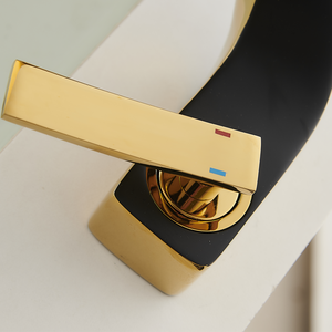 Vàng Đen hai-tone Brass bồn rửa phòng tắm vòi-Thiết kế sang trọng hiện đại, bền đồng Vanity lịch thi đấu - Product Image 4