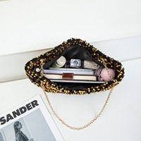 Nouveau sac fourre-tout tendance Instagram en sequins dorés avec fermeture éclair et poignée chaîne – Sac à main polyvalent pour influenceuses et shopping quotidien