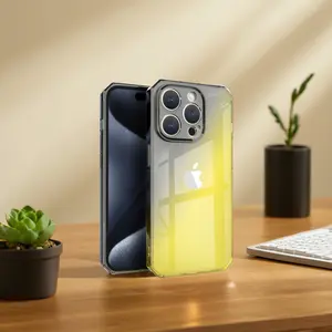 Trong suốt Gradient di động phonecase chống rơi TPU Rubik của Cube thẳng cho phone15 và 14 octagonadesign