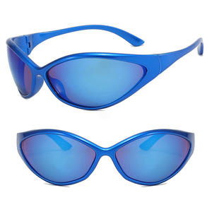 DL LUNETTES Petit Cadre Noir <span class=keywords><strong>Orange</strong></span> Bleu Y2K En Plein Air Cyclisme Sport Coupe-Vent Unisexe Futuristit Femmes Hommes Lunettes De Soleil 2024 - Product Image 5