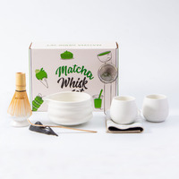 Ensemble de 9 fouets en bambou pour le thé Matcha Bol à Matcha Cuillère en céramique personnalisée Chawan Ensemble et emballage de Matcha japonais