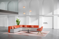 Canapé modulaire sectionnel moderne à combiner librement, revêtement en tissu PU, pour espace de réception commercial