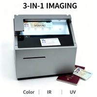 Escáner de Tarjetas de Identificación y Pasaportes, 8MP, Imagen a Color IR UV, Lector de Códigos de Barras MRZ OCR, Alimentación USB, con SDK para Recepción de Hotel