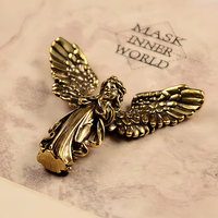 Statue d'ange gardien en laiton avec des ailes, décoration de bureau parfaite, cadeau pour petite amie, décoration d'automne pour la maison et le bureau, figurine de collection