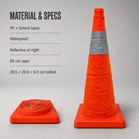 Cône de signalisation flexible et portable, léger et pliable, pour la signalisation routière et la gestion des voies.
