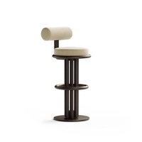 Tabouret de bar moderne minimaliste de style italien en métal de luxe, en acier inoxydable, avec siège en mousse haute résilience, couleur personnalisable
