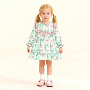 Çocuklar önlüklü giyim bebek bebek çocuk yürüyor kız kardeş giyim noel düğüm nakış elbise seti kıyafet eşleştirme - Product Image 2