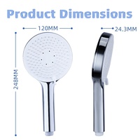 Ensemble de pommeau de douche pressurisé portable moderne et simple avec inverseur et design floral anti-chute pour salles de bain contemporaines