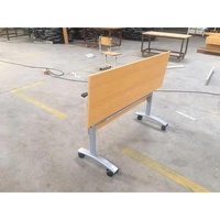 Meubles de bureau personnalisés, salle de formation, table de conférence mobile pliable double avec roulettes