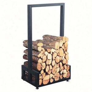 Outdoor Indoor 4 Feet Iron Heavy Duty Iron Metal Firewood Storage <b>Log</b> <b>Rack</b> Holder - Product Image 1
