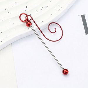 Crochets perlés créatifs pour décorations d'arbre de Noël, crochets métalliques DIY, supports pour ornements festifs, fournitures artisanales pour les fêtes - Product Image 2