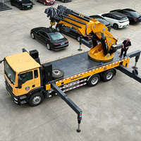 Grue à flèche pliante montée sur camion JIUBANG robuste, puissance 350 CV, châssis 8200/4150 mm, portée des étriers 19 m