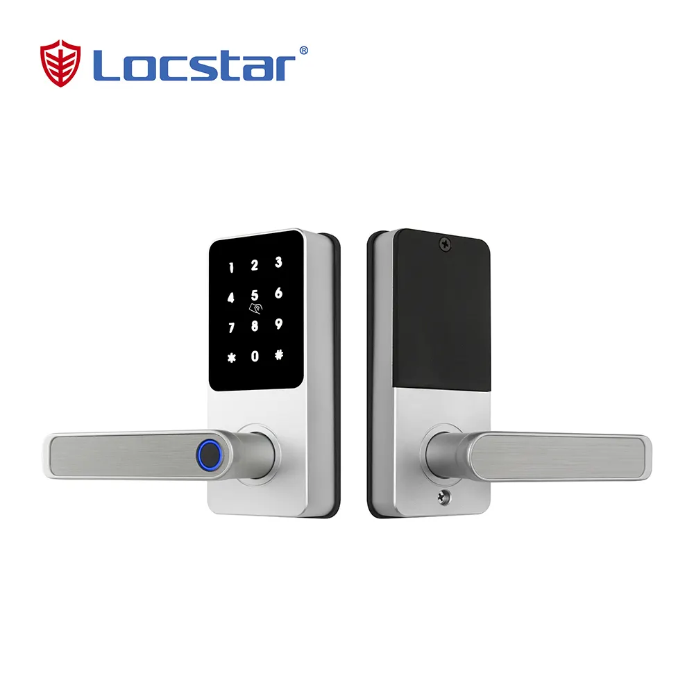 Locstar Wifi Tuya Mini Hotel Card Room Stainless Blue Tooth Portable Door Double Sided Smart Fingerprint Lock