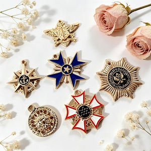 Antique Style Zinc Alloy Medal <b>Charms</b> Multi Shape Star Eagle Cross Pendant for Necklace Bracelet Making Garment Ornament label - Product Image 2