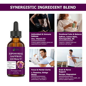 Meilleures ventes : Extrait de safran liposomal en gouttes liquides, Vitamine D3, Système immunitaire et nerveux équilibré, Complément naturel pour l'humeur en gouttes liquides - Product Image 5