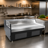 Vitrine Réfrigérée Commerciale à Double Température pour Salades de Viande Fraîche et Fruits, à Refroidissement par Air, Modèle Vertical Mécanique