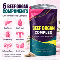 Capsules d'organes de bœuf sous marque privée pour femmes – Complexe alimentaire de foie, cœur et reins de bœuf – 60 capsules – Complément bien-être quotidien – OEM