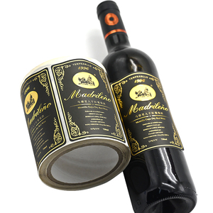 Tùy Chỉnh Kết Cấu Ưa Thích Giấy Chai Rượu Vang Nhãn Dán Vàng Dập Dính Vàng Lá Rượu Vang Đỏ Bao Bì Chai Nhãn Dán Nhãn - Product Image 6