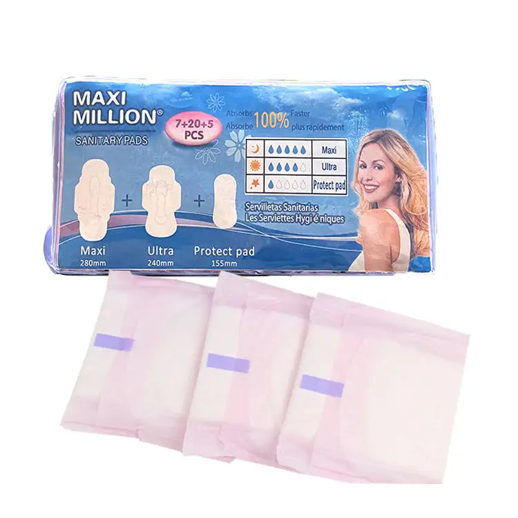 Hotsale khăn bán buôn Ladies vệ sinh Pads Kinh Tế siêu absorbency hỗn hợp Gói 32 cái/túi vệ sinh khăn ăn toallas sanitarias