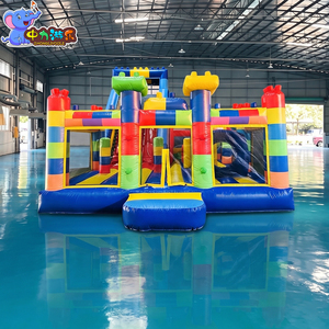 Structure gonflable commerciale combinée avec toboggan, château gonflable d'intérieur en blocs pour centre de jeux pour enfants - Product Image 1