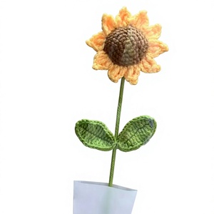 Fleur artificielle tournesol à 10 pétales avec fil métallique pour cadeau, décoration intérieure, accessoires de mariage - Product Image 2