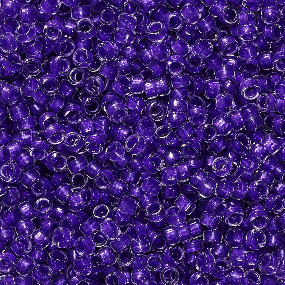 Perles de rocaille chargées de verre - violet