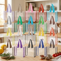 Grande pochette transparente autoportante en PVC tendance pour ordinateur, idéale pour les voyages, le shopping, le sport et le travail