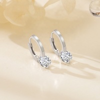 Pendientes de Aro Pequeños de Plata de Ley 925 de Diseño Surcoreano, con Cierre de Aguja, para Mujeres y Niñas, en Oferta