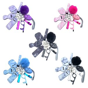 <span class=keywords><strong>Kit</strong></span> <span class=keywords><strong>de</strong></span> porte-clés d'autodéfense 9 pièces pour femmes - Outils <span class=keywords><strong>de</strong></span> sécurité légers en plastique et métal imperméables - Vente en gros - Product Image 2