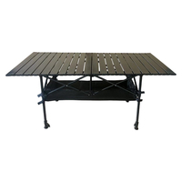Table de camping pliable portable en alliage d'aluminium léger, pour pique-nique en extérieur, hauteur réglable, sac de rangement, mobilier d'extérieur