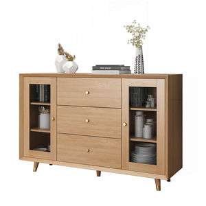 <span class=keywords><strong>Buffet</strong></span> de cuisine avec 2 tiroirs, meuble de rangement au sol avec table console en <span class=keywords><strong>bois</strong></span> - Product Image 4