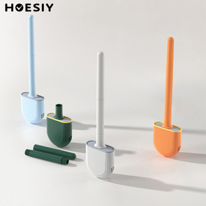 Ensemble de <span class=keywords><strong>brosse</strong></span> de <span class=keywords><strong>toilette</strong></span> murale en <span class=keywords><strong>silicone</strong></span> souple à tête plate avec fentes de ventilation et base TPRT - Product Image 6