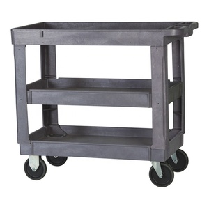 2 lớp nhựa giỏ hàng lưu trữ Giao thông vận tải công cụ 3 Kệ Tiện Ích Nhựa giỏ hàng 4 bánh cán dịch vụ giỏ hàng - Product Image 4