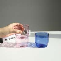 Tasse à café/thé créative en verre borosilicate de haute qualité, style nordique, 300 ml, résistante à la chaleur, sans BPA, empilable, colorée, pour la préparation du café au lait