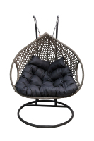 Mode moderne extérieur parc jardin balcon meubles de patio haute qualité Double siège rotin oeuf suspendu balançoire loisirs chaise support