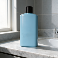 Xypackaging Bouteilles de shampooing carrées en plastique PET bleues personnalisées de 300 ml (10 oz) vides, bouteilles de lavage des mains avec distributeur à pression