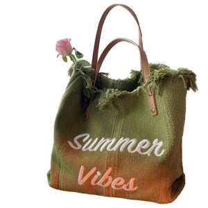 Bolsa de Viaje y Playa al Hombro con Borlas, Minimalista, Moderna, de Gran Capacidad, Nueva, al por Mayor - Product Image 1