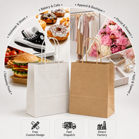 Sac cadeau en papier kraft OEM réutilisable, écologique, minimaliste, avec ruban et estampage à chaud, fond renforcé, pour baby shower