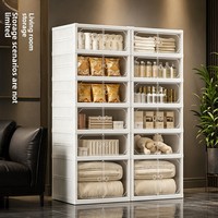 Organisateur de chaussures en plastique PP, grand rangement à double rangée, pliable, transparent, anti-poussière, moderne et minimaliste